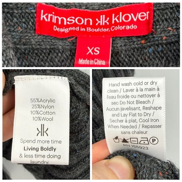 Krimson Klover Asymmetrical Rib Sleeveless Knit Tunic Top | Charcoal Gray | XS - Picture 8 of 8